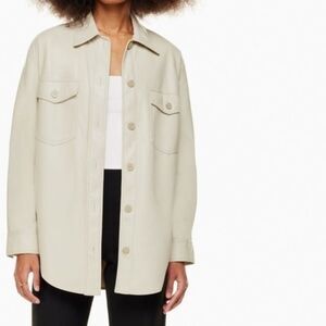 Wilfred The Ganna™ vegan leather Shirt Jacket in ivory size small